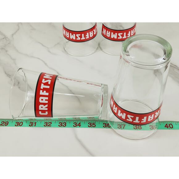 Craftsman Pint Beer Clear Glass 16oz Drinkware 5 1/2" Drinking Tall Glasses x4 - Picture 14 of 14